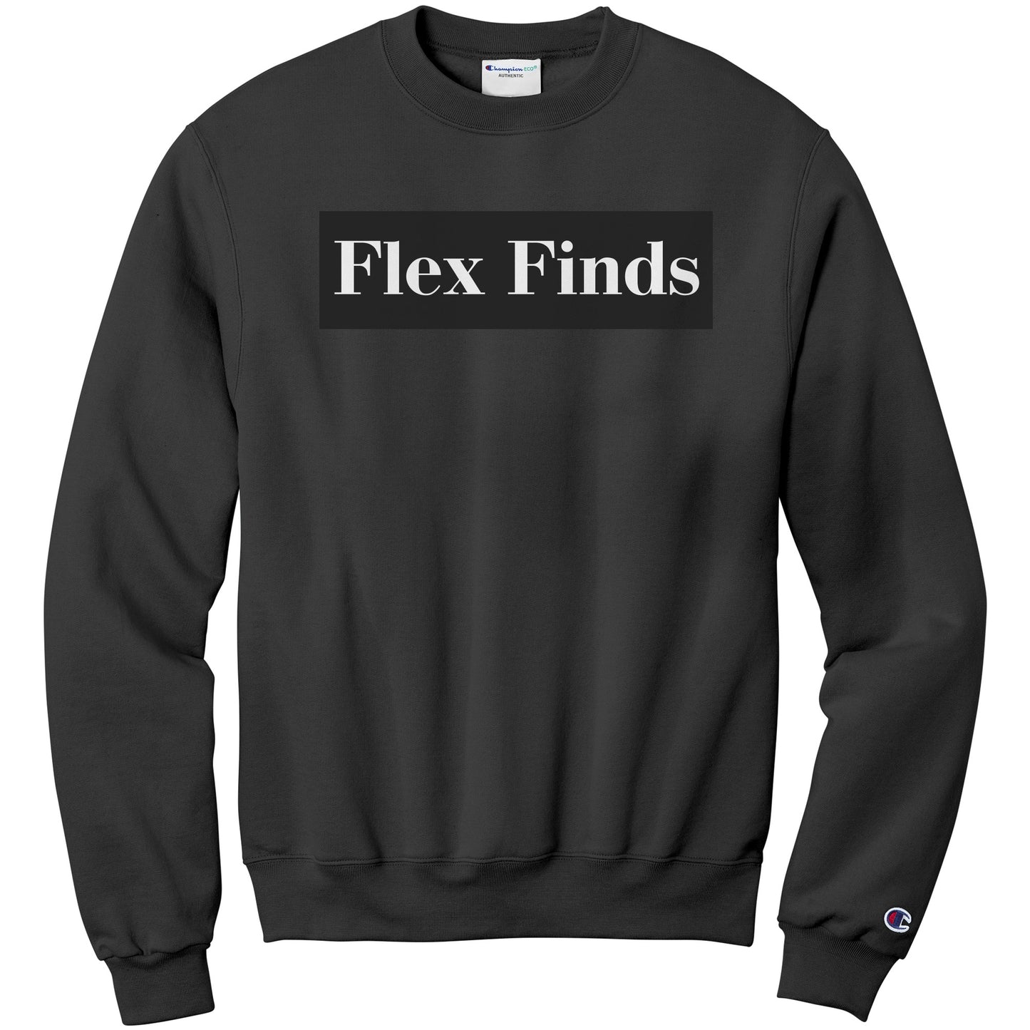 Black “Flex Finds” Champion Crewneck Sweatshirt