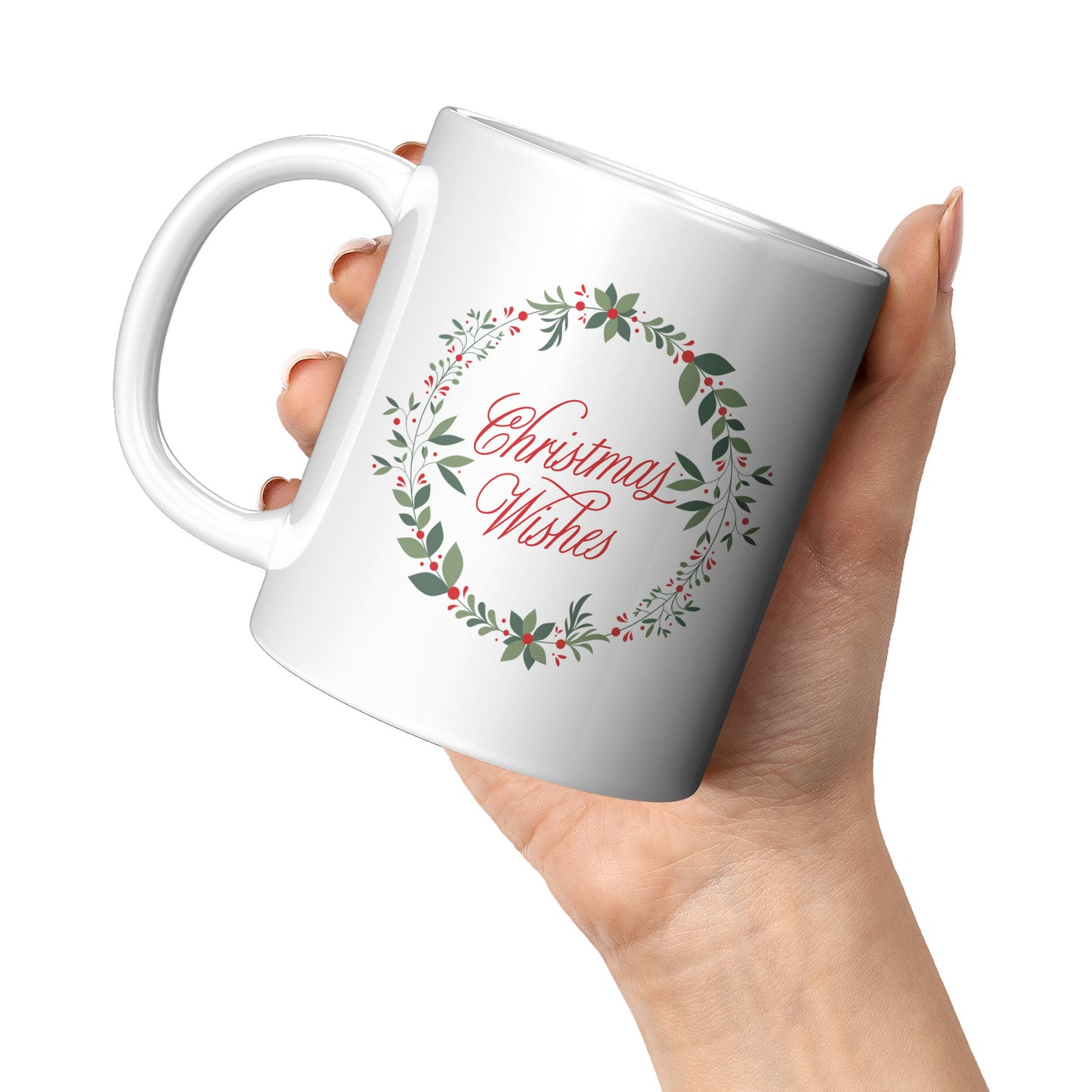 Christmas Wishes Wreath Mug