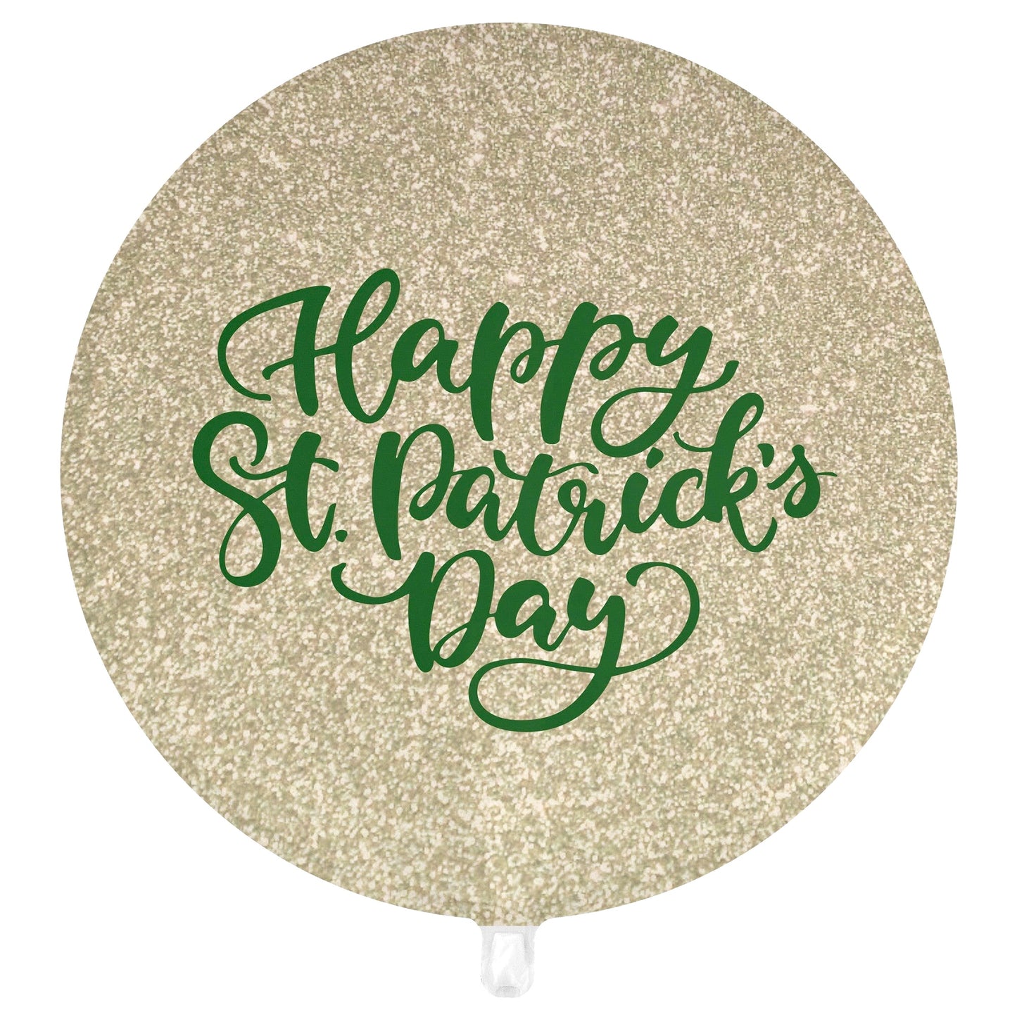 Gold Glitter / Green “Happy St. Patrick’s Day” Balloon