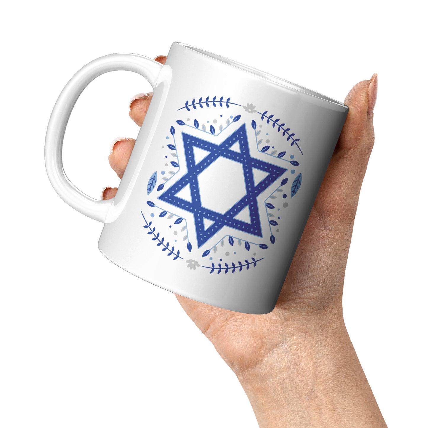 Star of David Floral Mug