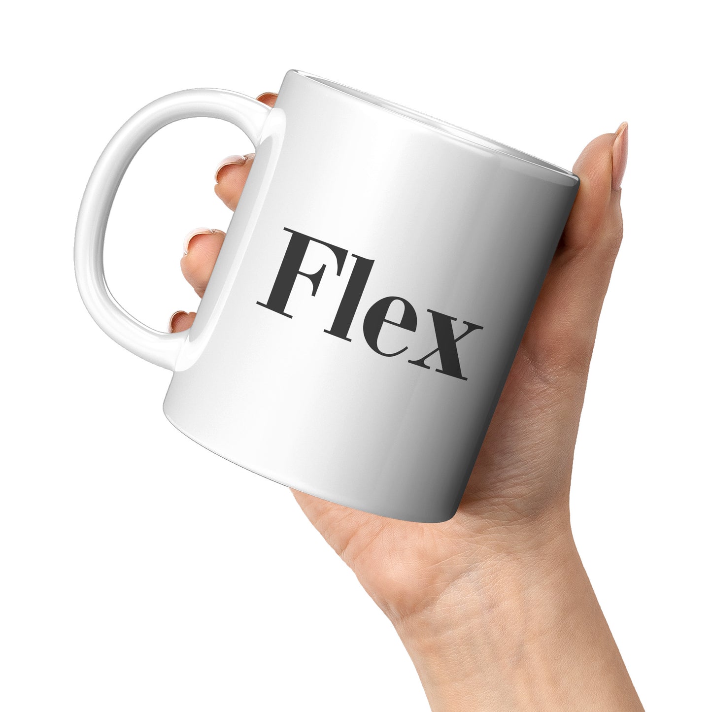White “Flex Finds” Flip Side Mug