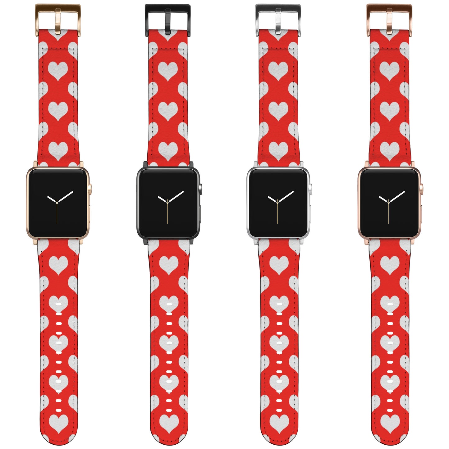 Apple Watch Band (Red/White Hearts)
