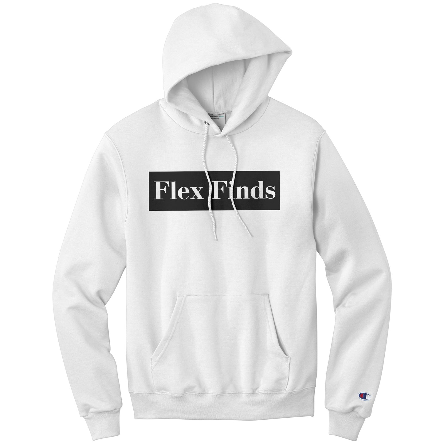 White & Black “Flex Finds” Champion Hoodie
