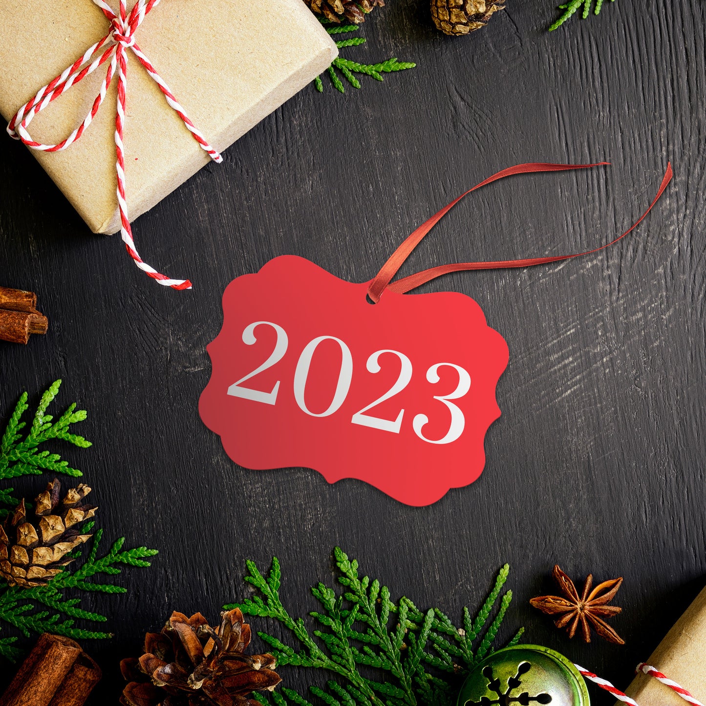 “2023” Medallion Ornament (Colored Background w/ White Font)