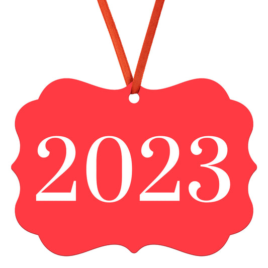 “2023” Medallion Ornament (Colored Background w/ White Font)