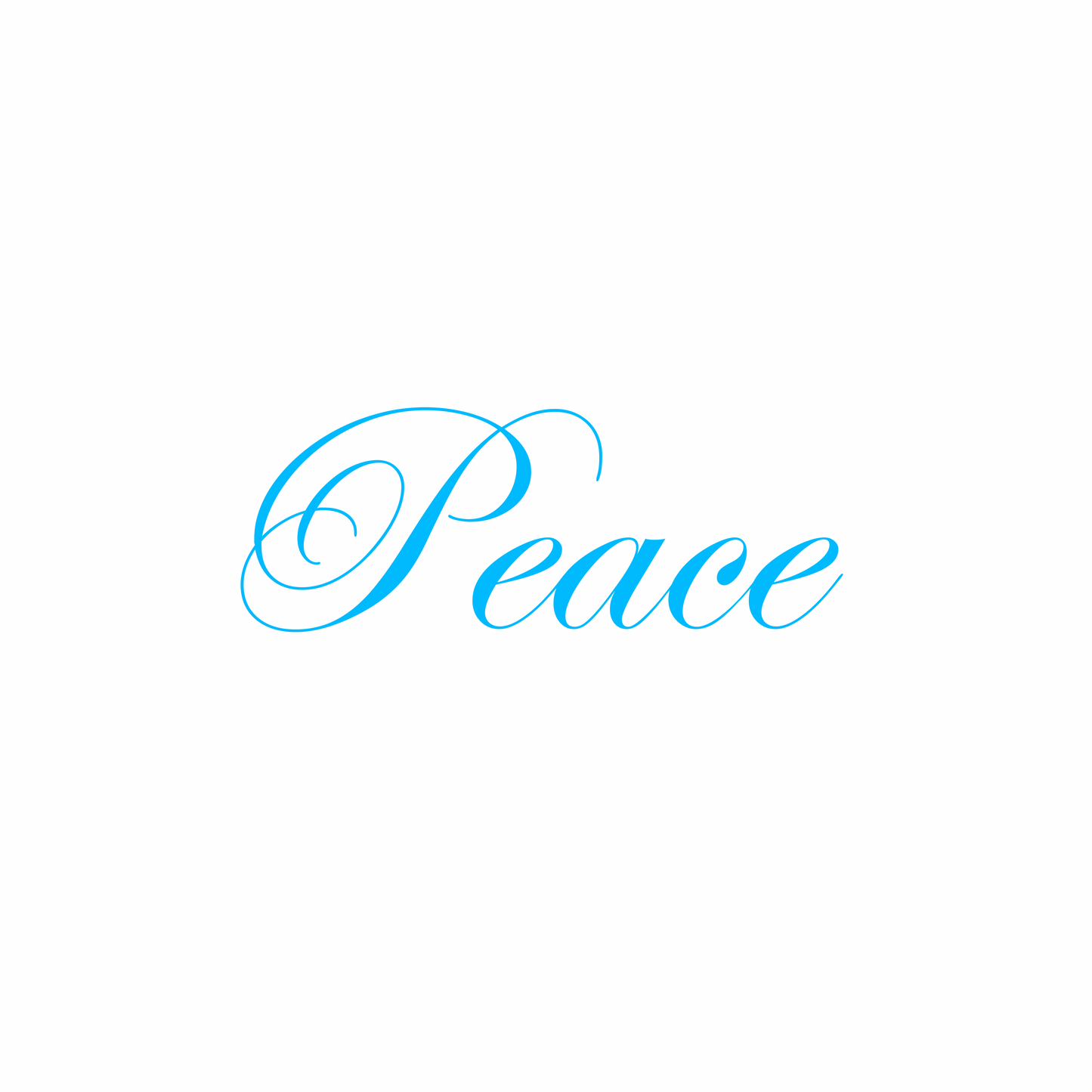 Cursive “Peace” Plate (White Background w/ Colored Font)