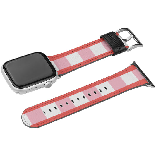 Apple Watch Band (Rosy Red/White Plaid)