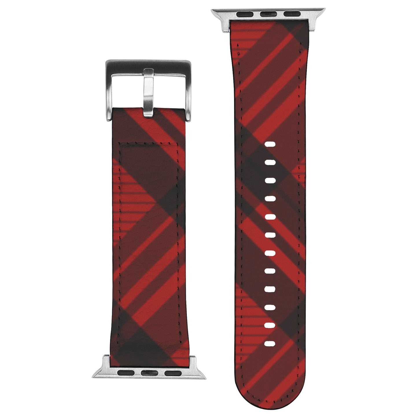 Apple Watch Band (Red/Black Plaid Zigzag)