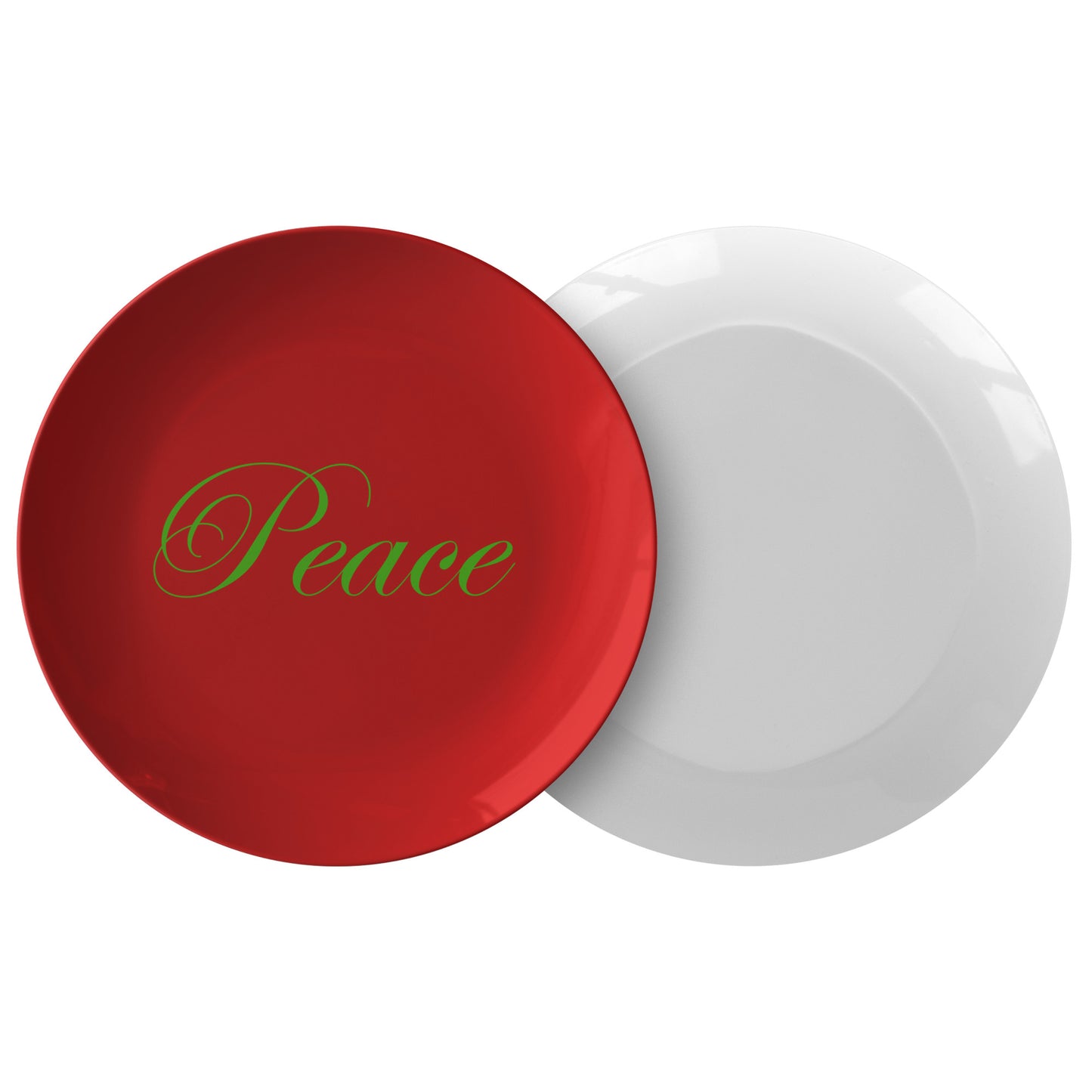 Cursive “Peace” Plate (Colored Background & Font)