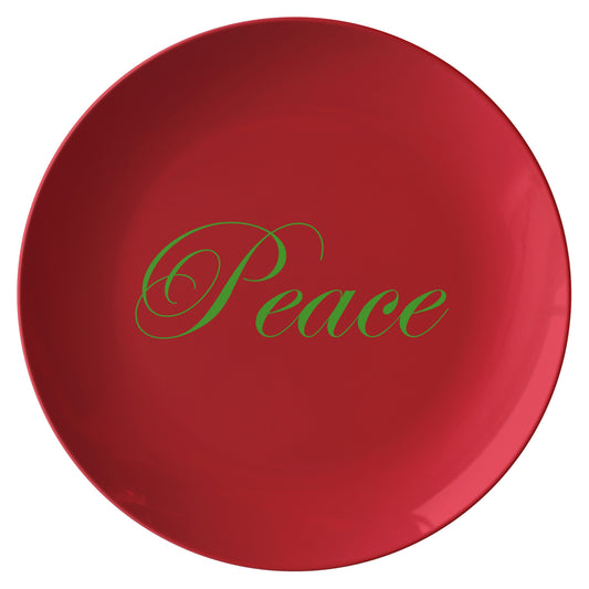 Cursive “Peace” Plate (Colored Background & Font)