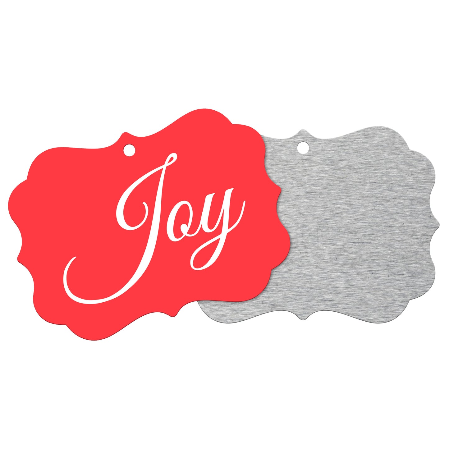 “Joy” Medallion Ornament (Colored Background w/ White Font)