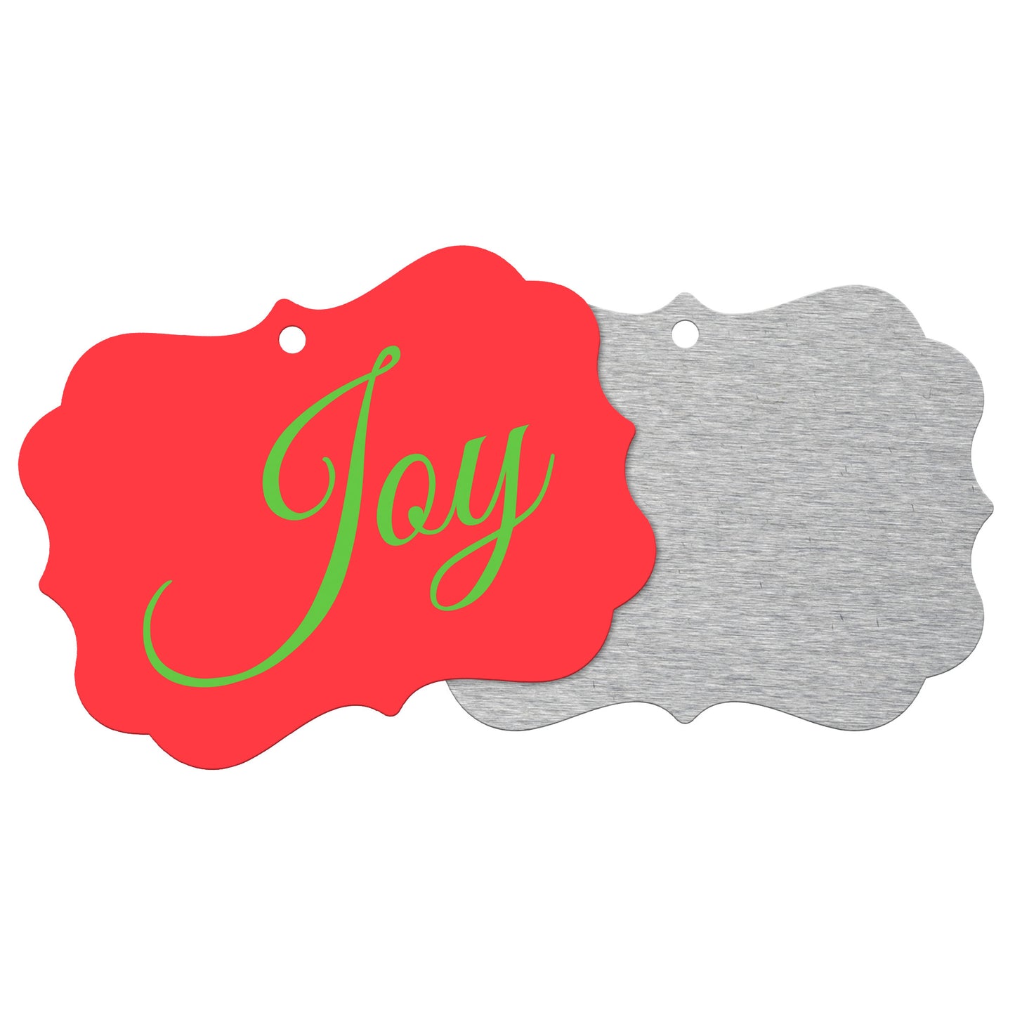 “Joy” Medallion Ornament (Colored Background & Font)