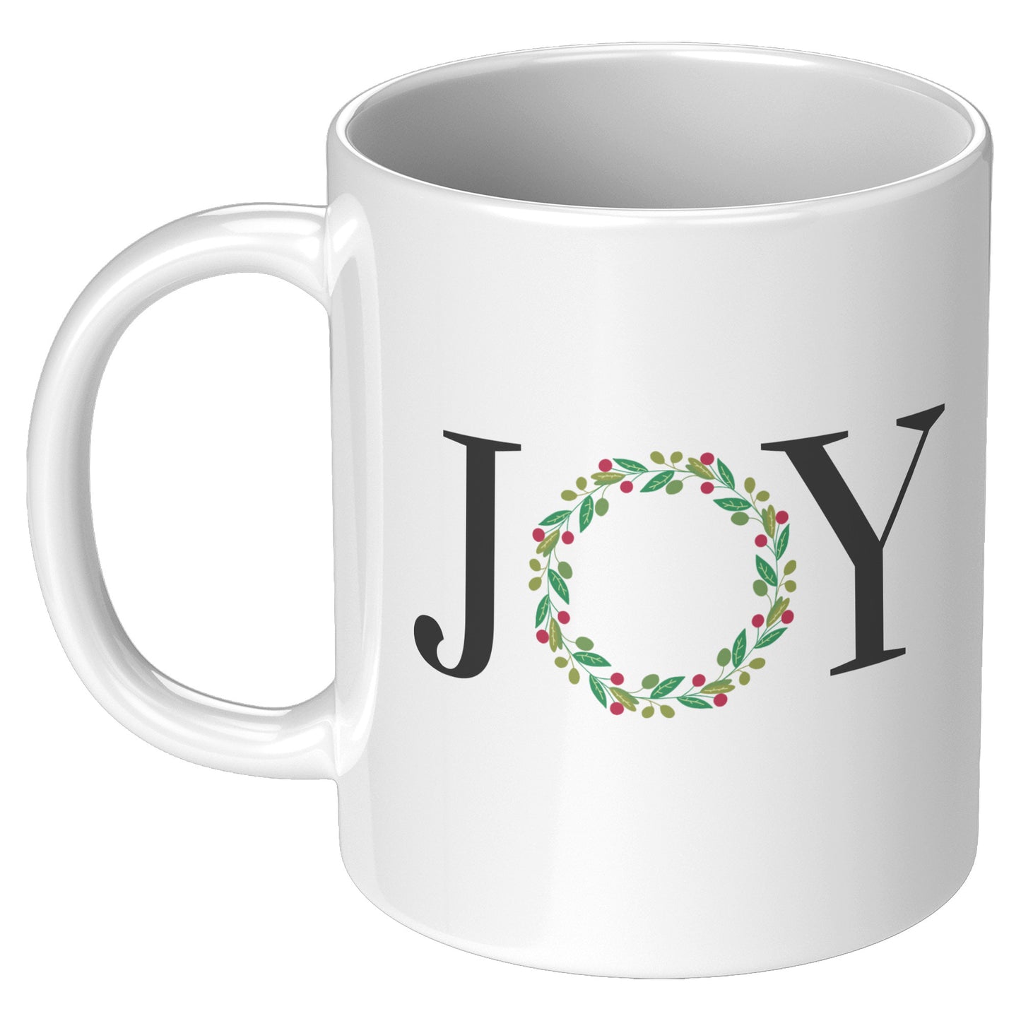 “Joy” Wreath Mug