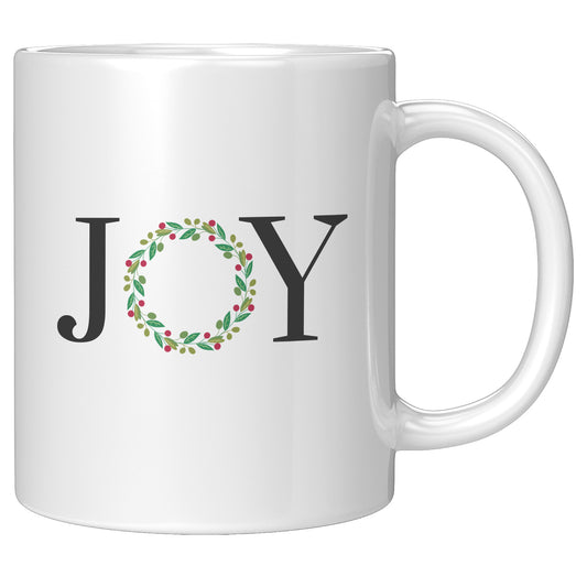 “Joy” Wreath Mug