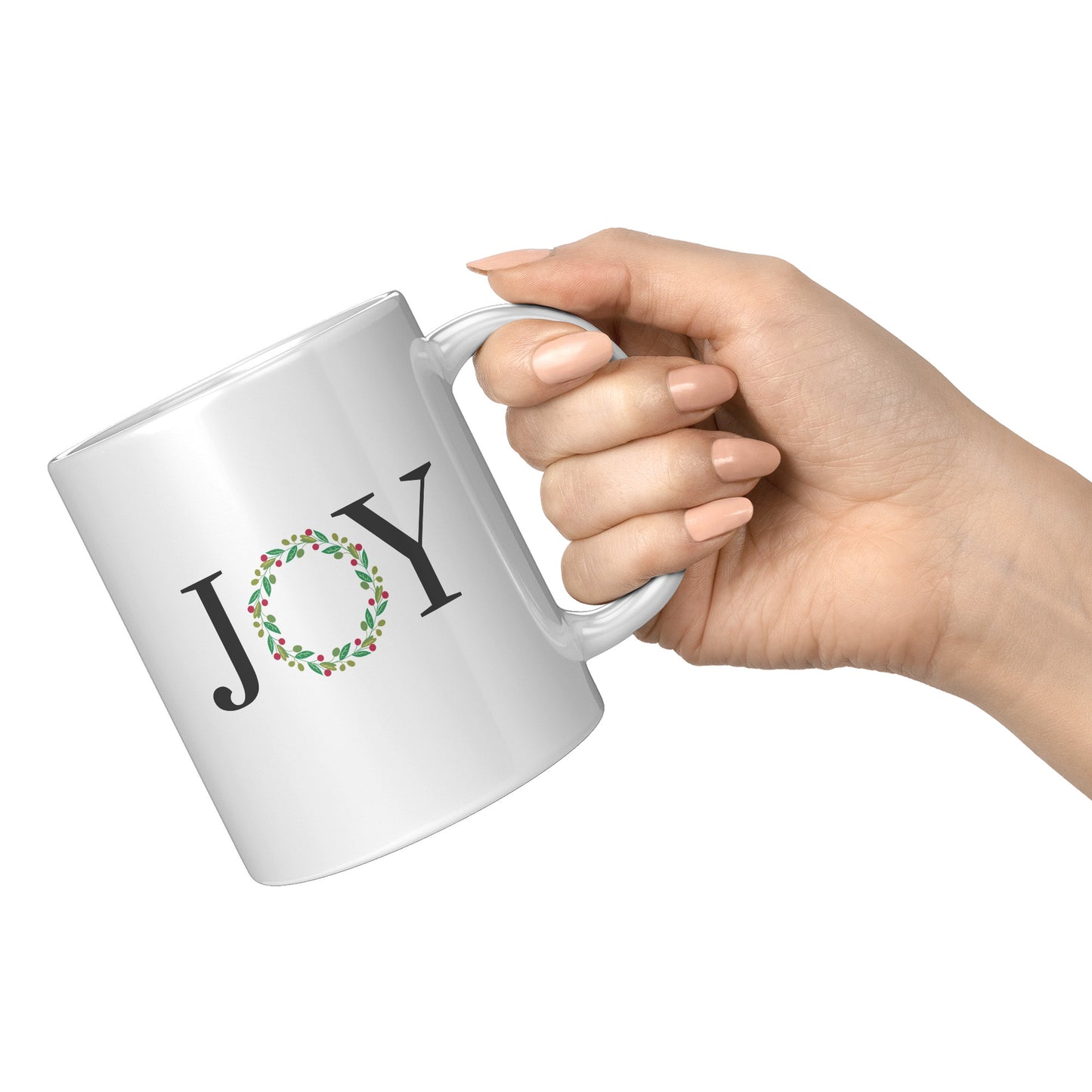 “Joy” Wreath Mug