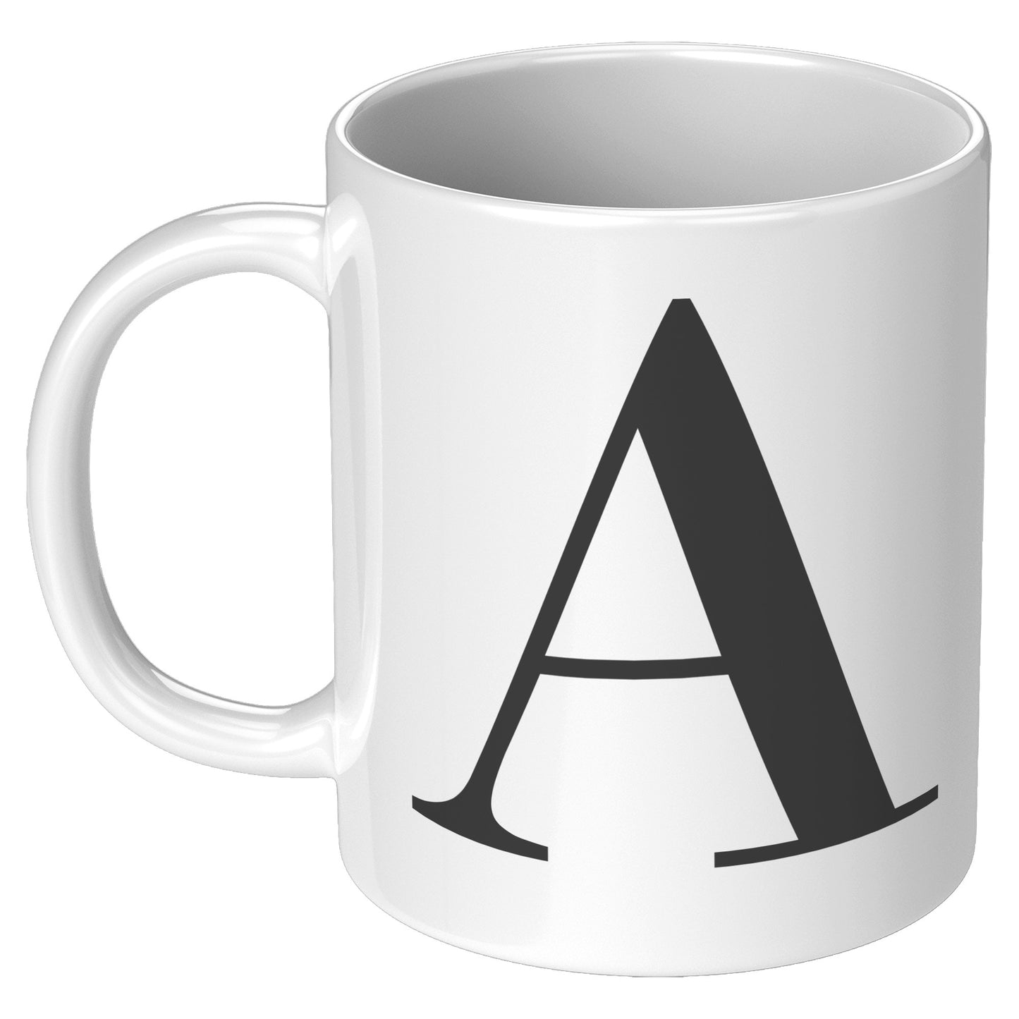 “Cyrillic Bodoni” Initial Mug (White Mug w/ Black Font)