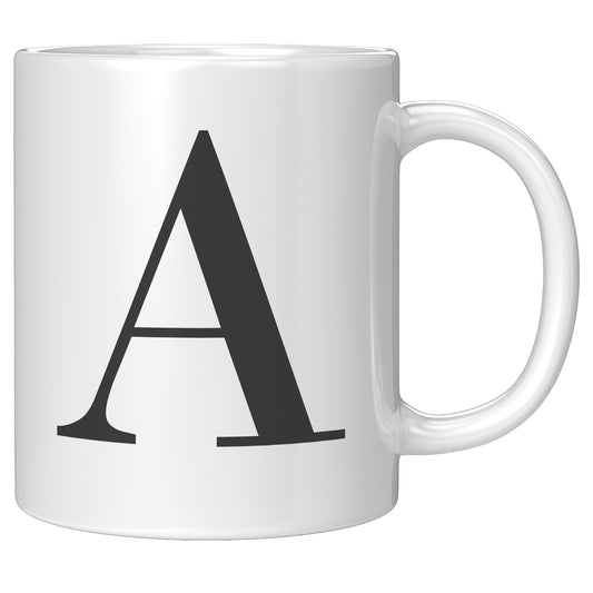 “Cyrillic Bodoni” Initial Mug (White Mug w/ Black Font)