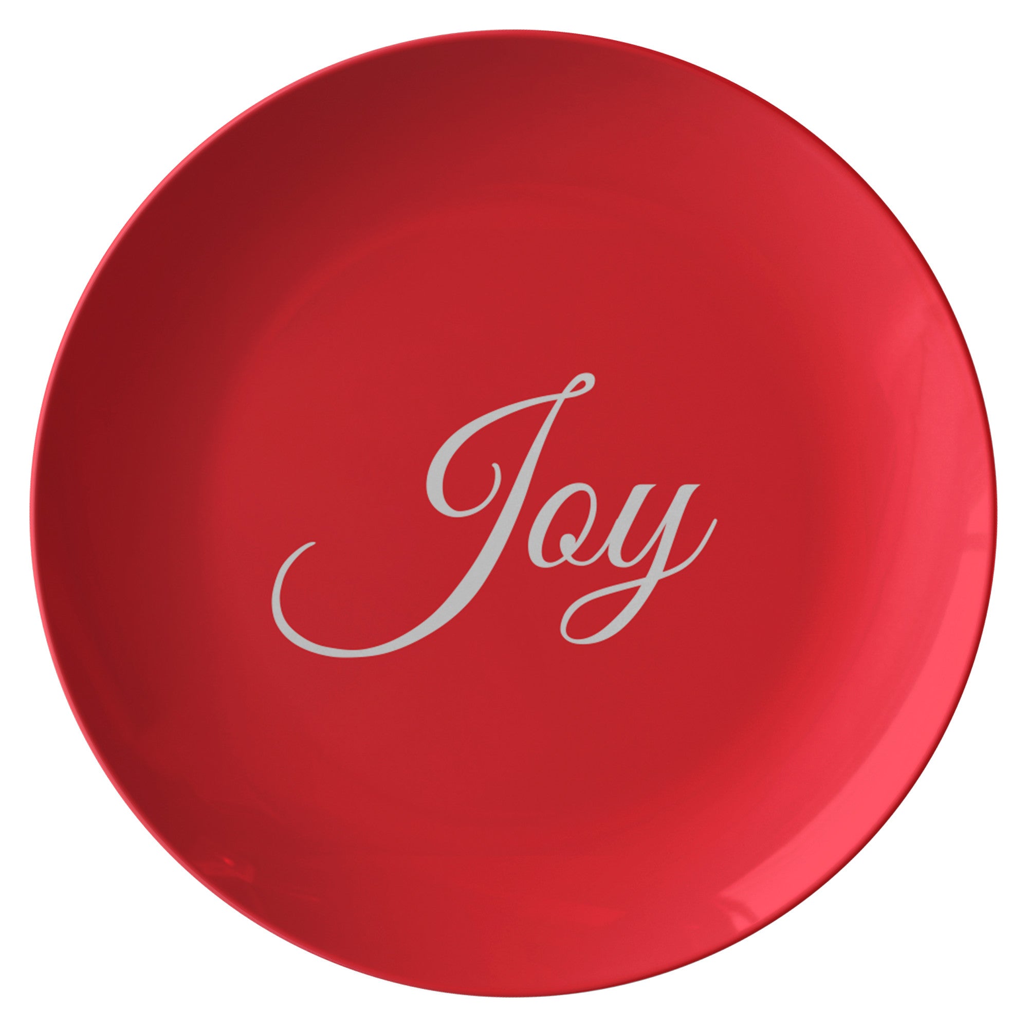 Cursive “Joy” Plate (Colored Background w/ White Font) – Flex Finds