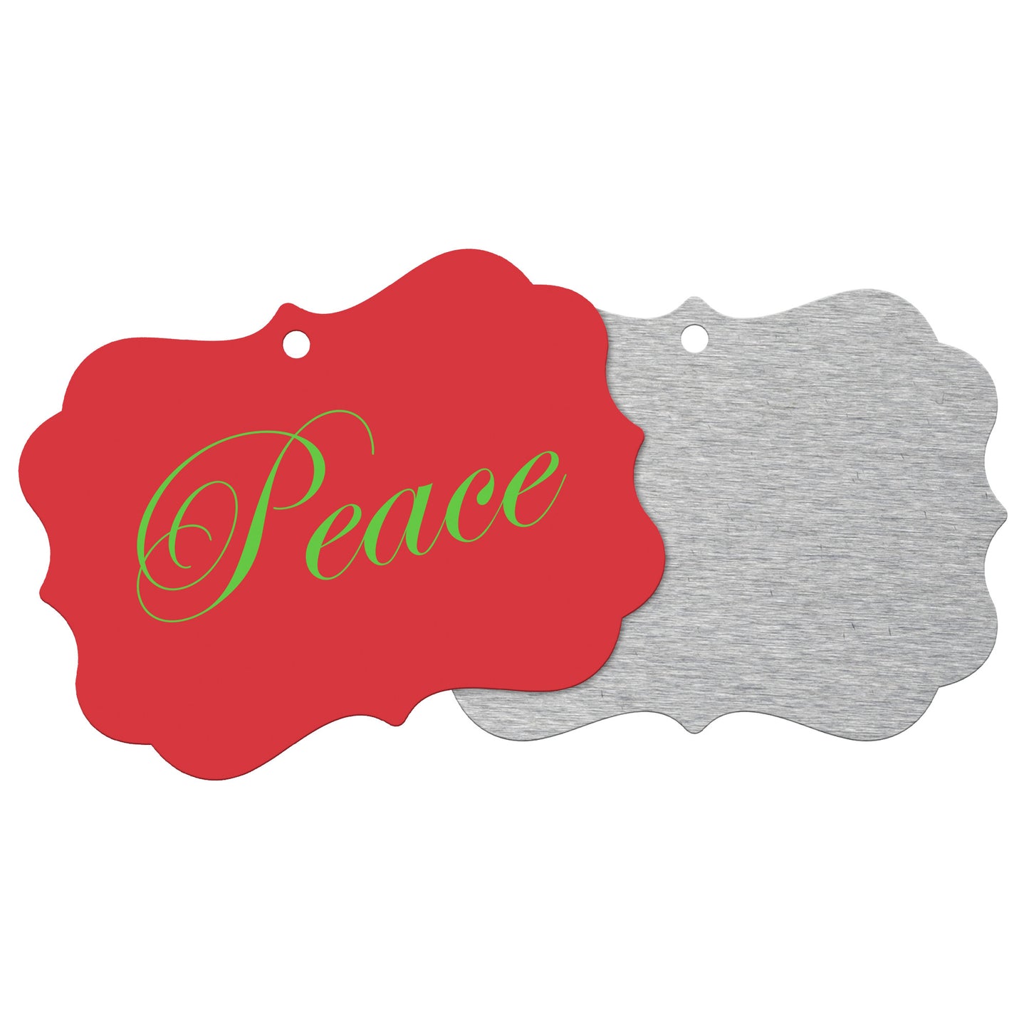 “Peace” Medallion Ornament (Colored Background & Font)