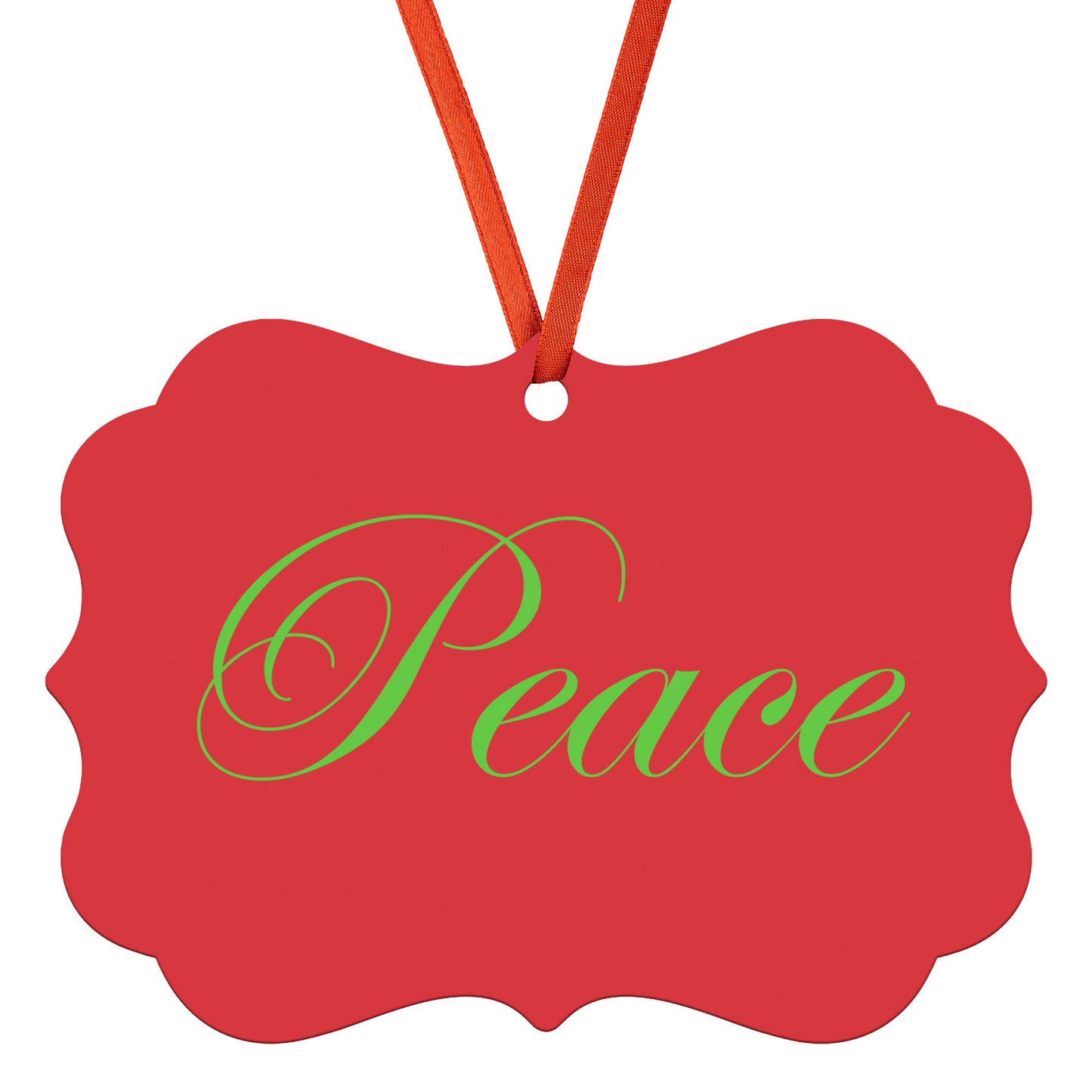 “Peace” Medallion Ornament (Colored Background & Font)