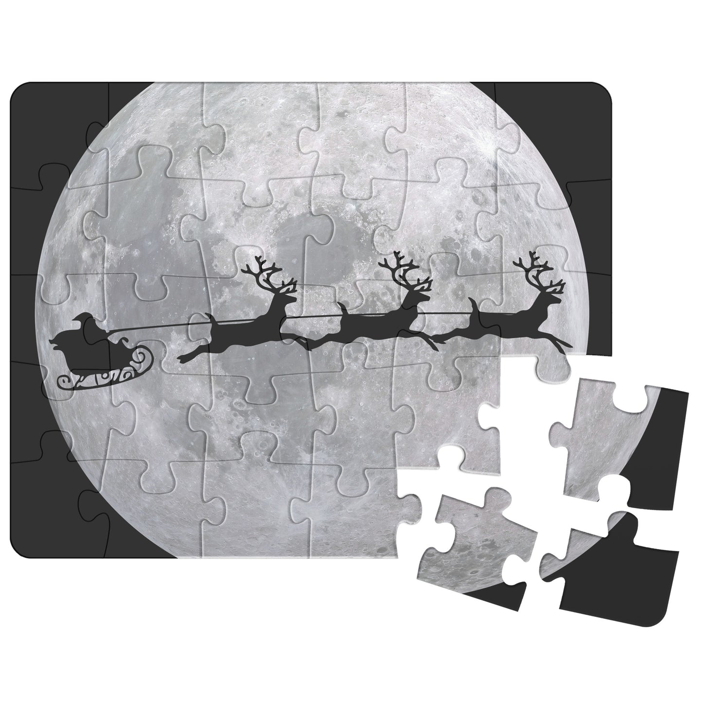 Santa’s Sleigh Silhouette Puzzle