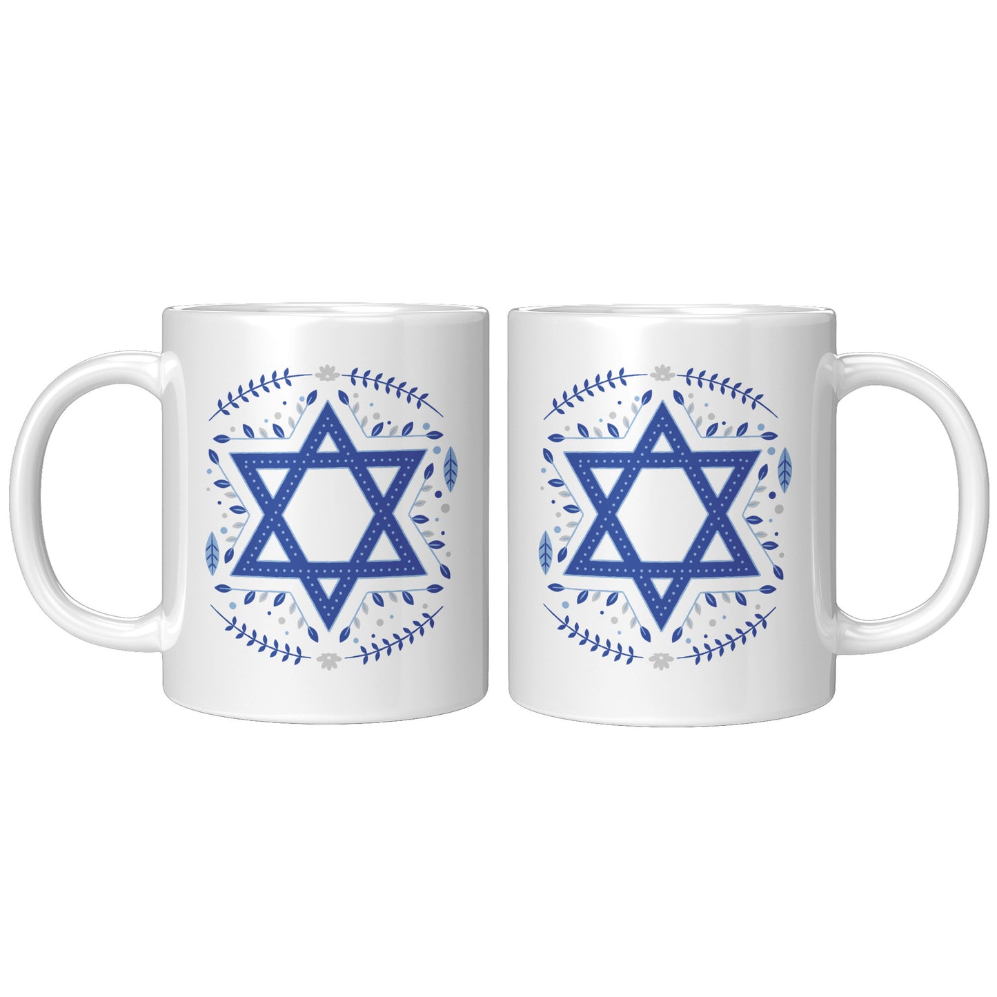 Star of David Floral Mug