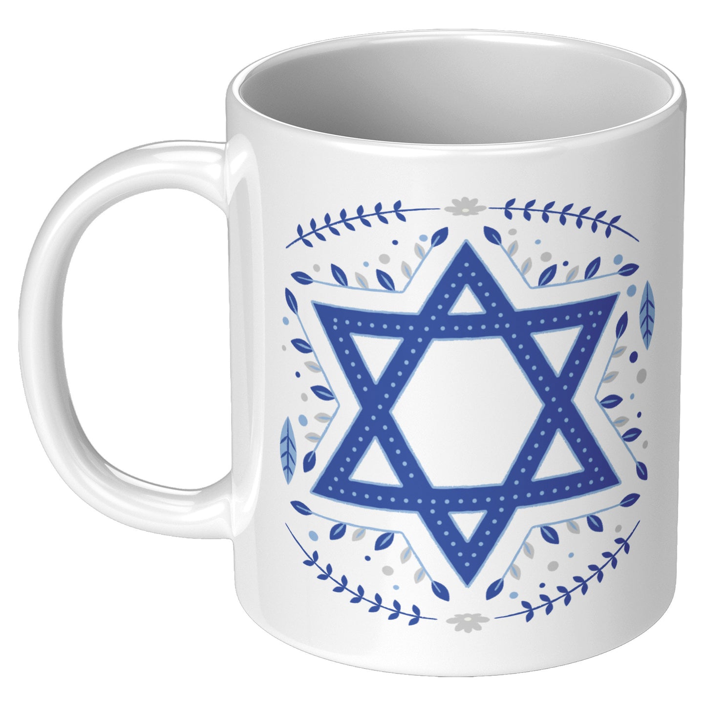 Star of David Floral Mug