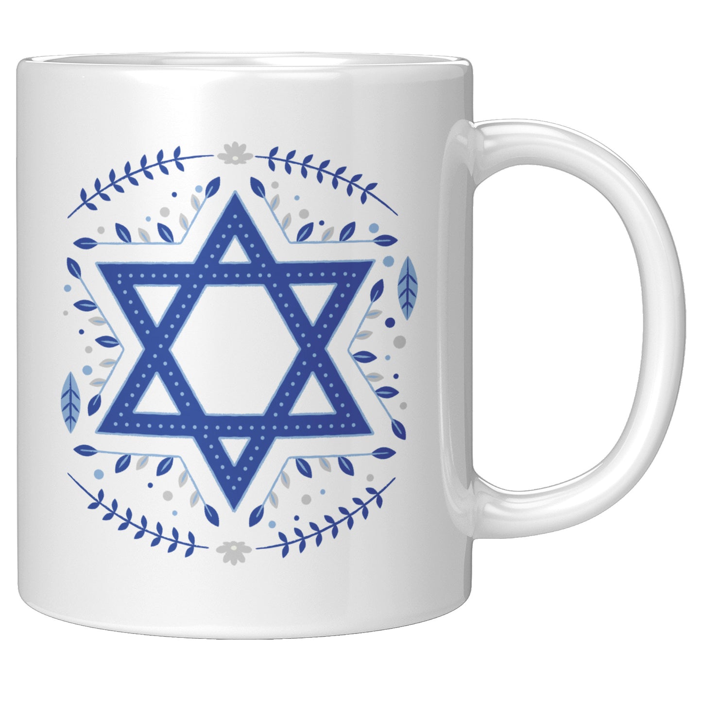 Star of David Floral Mug