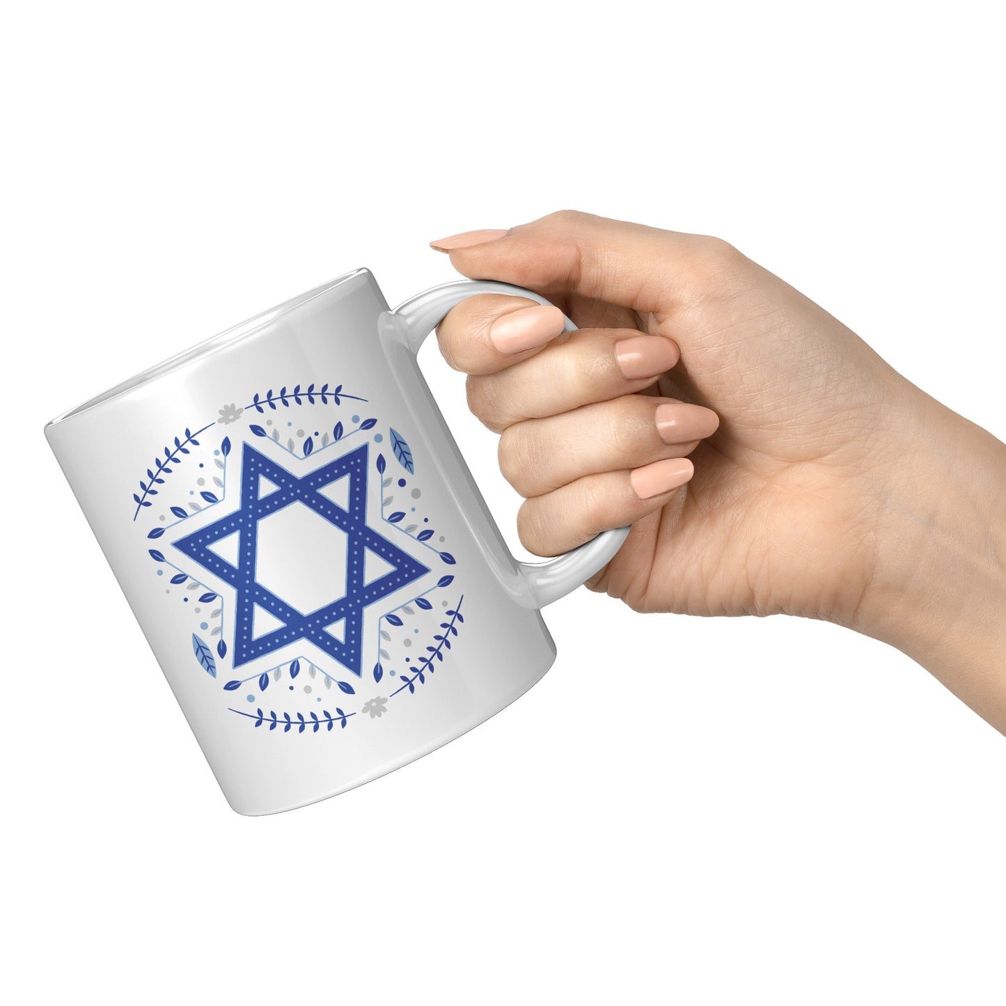 Star of David Floral Mug