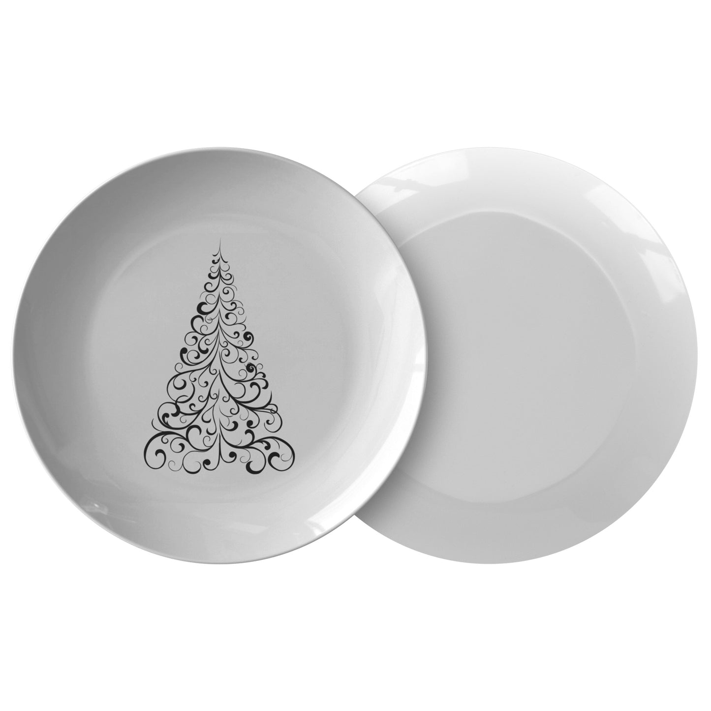 Swirly Tree Plate (White Background)
