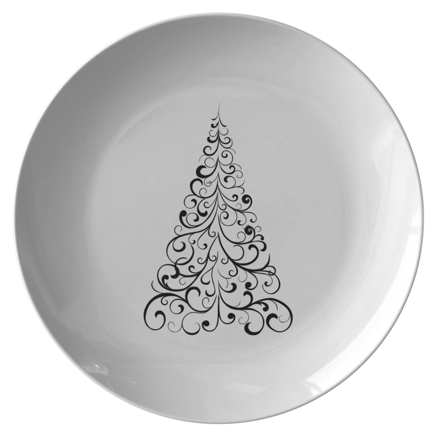 Swirly Tree Plate (White Background)