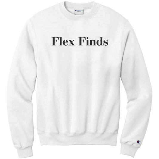 White “Flex Finds” Champion Crewneck Sweatshirt