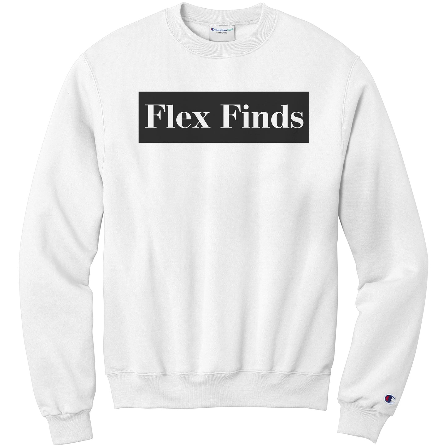 White & Black “Flex Finds” Champion Crewneck Sweatshirt