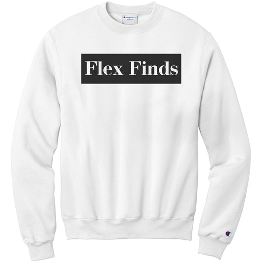 White & Black “Flex Finds” Champion Crewneck Sweatshirt