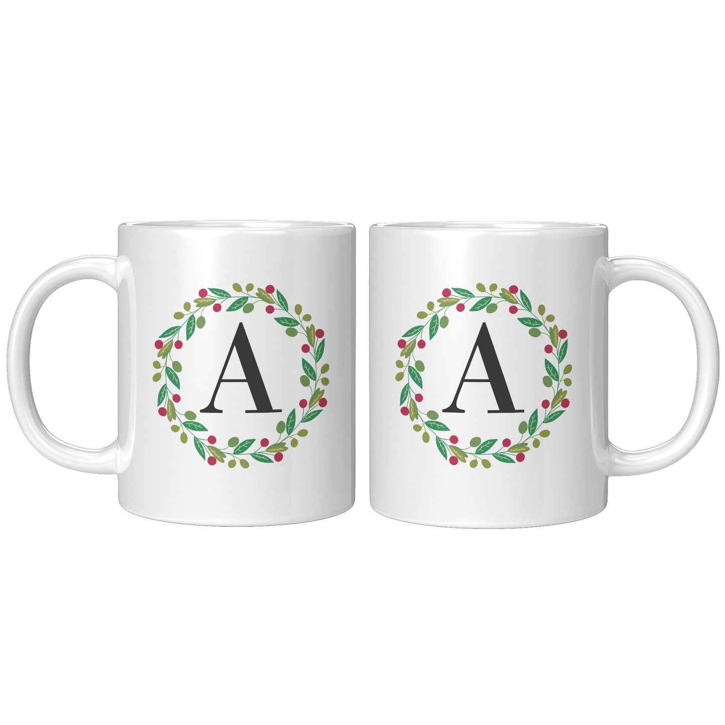 Wreathed Initial Mug