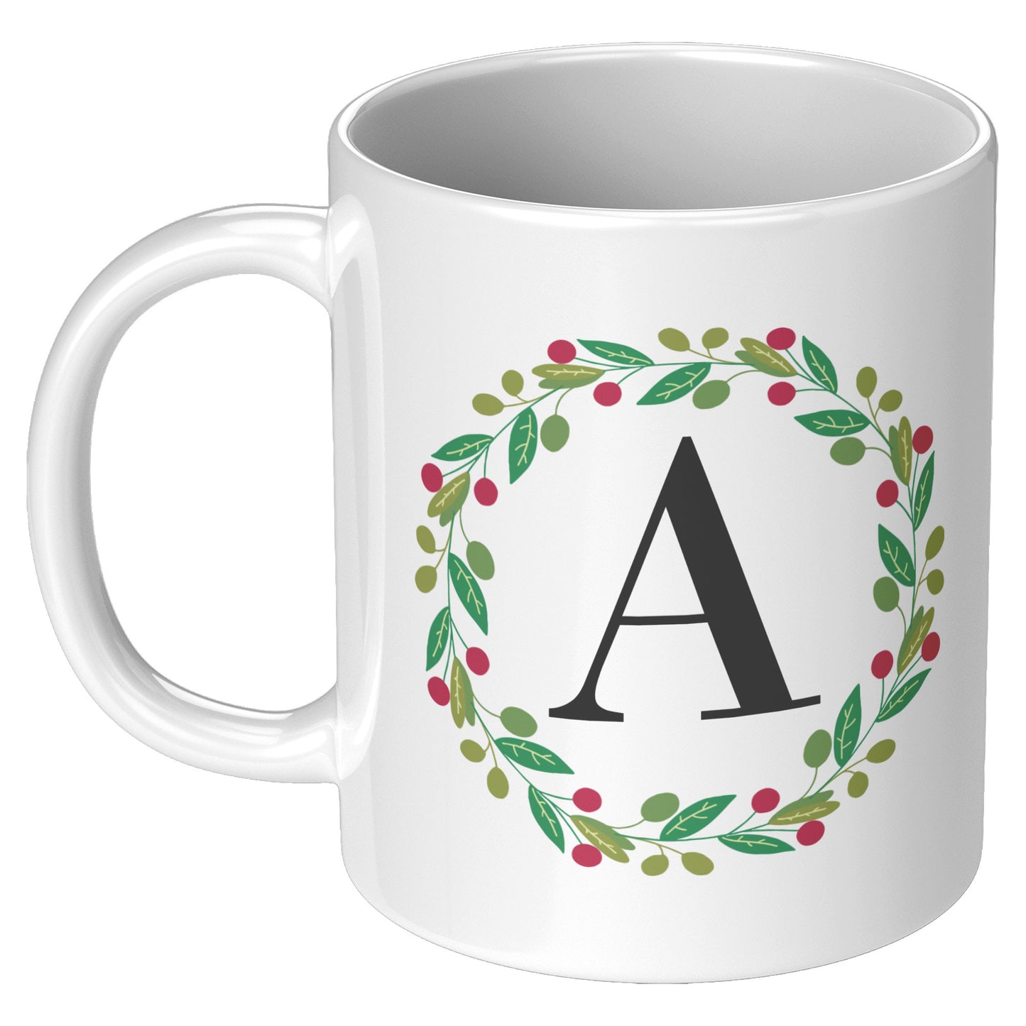Wreathed Initial Mug