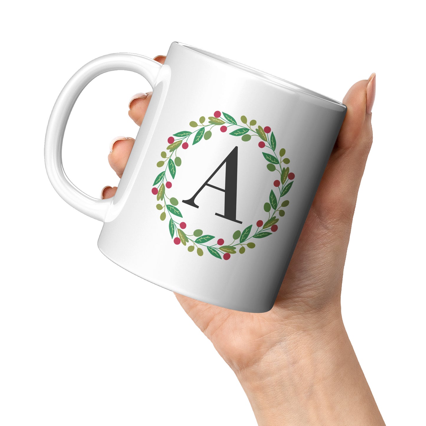 Wreathed Initial Mug