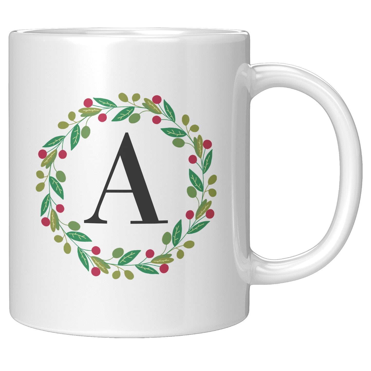 Wreathed Initial Mug