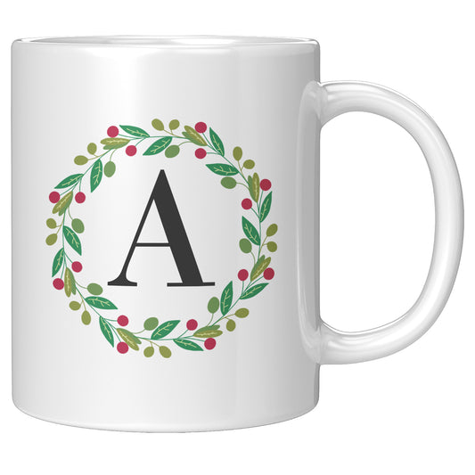 Wreathed Initial Mug