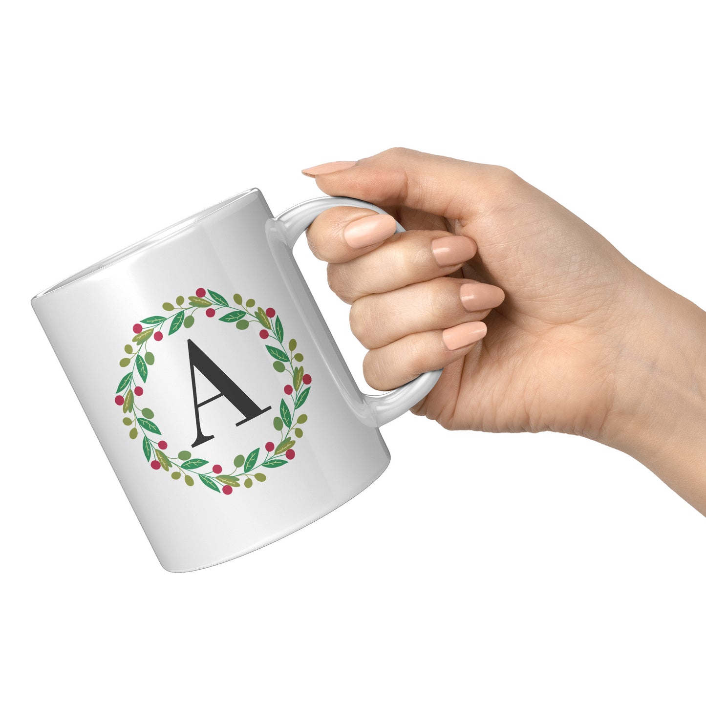 Wreathed Initial Mug